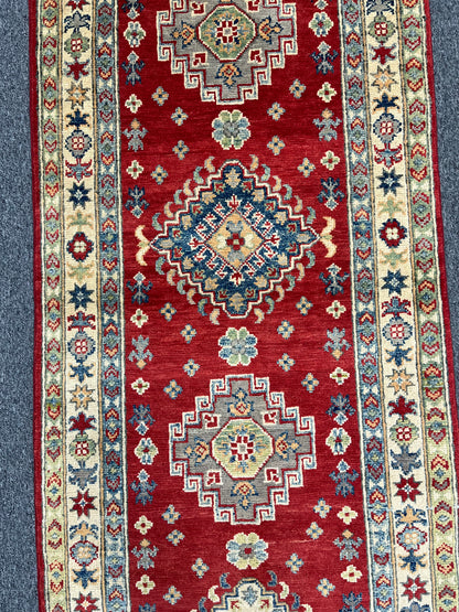 Kazak Red 2' 8"X8' Handmade Wool Runner Rug # 13623