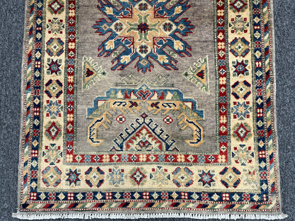 Kazak Runner Gray 2' 9"X10' Handmade Wool Rug # 13629
