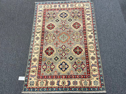 Handmade Gray Kazak 4X6 Oriental Rug # 13745