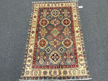 Kazak 4X6 Handmade Wool Rug # 13924