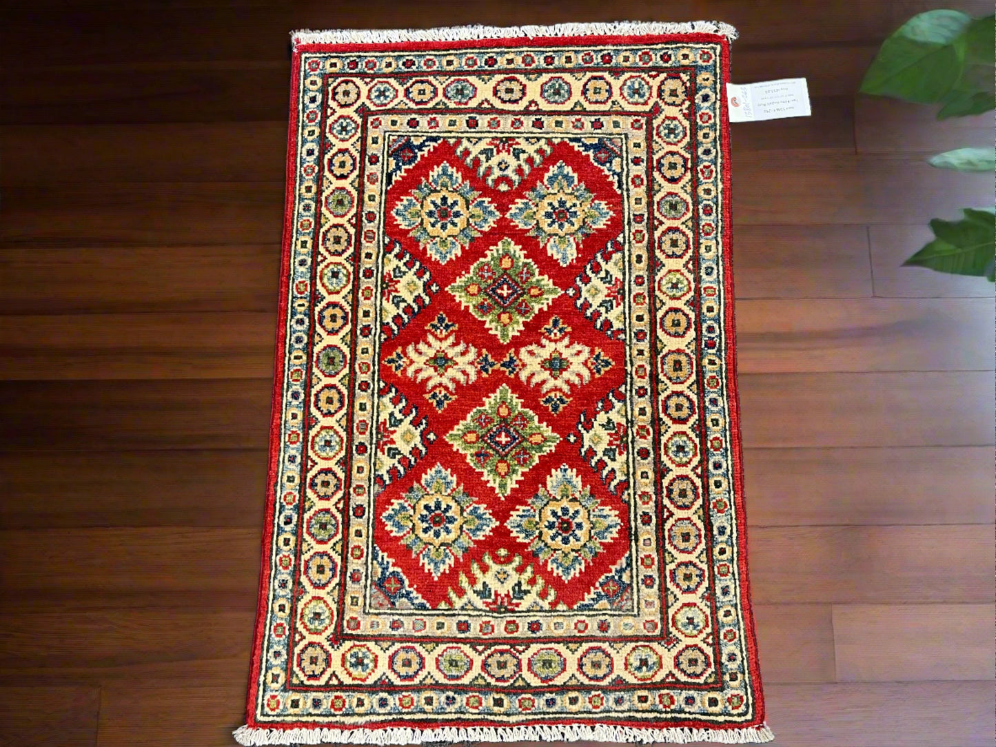 2X3 Kazak Geometric Handmade Wool Rug # 13801
