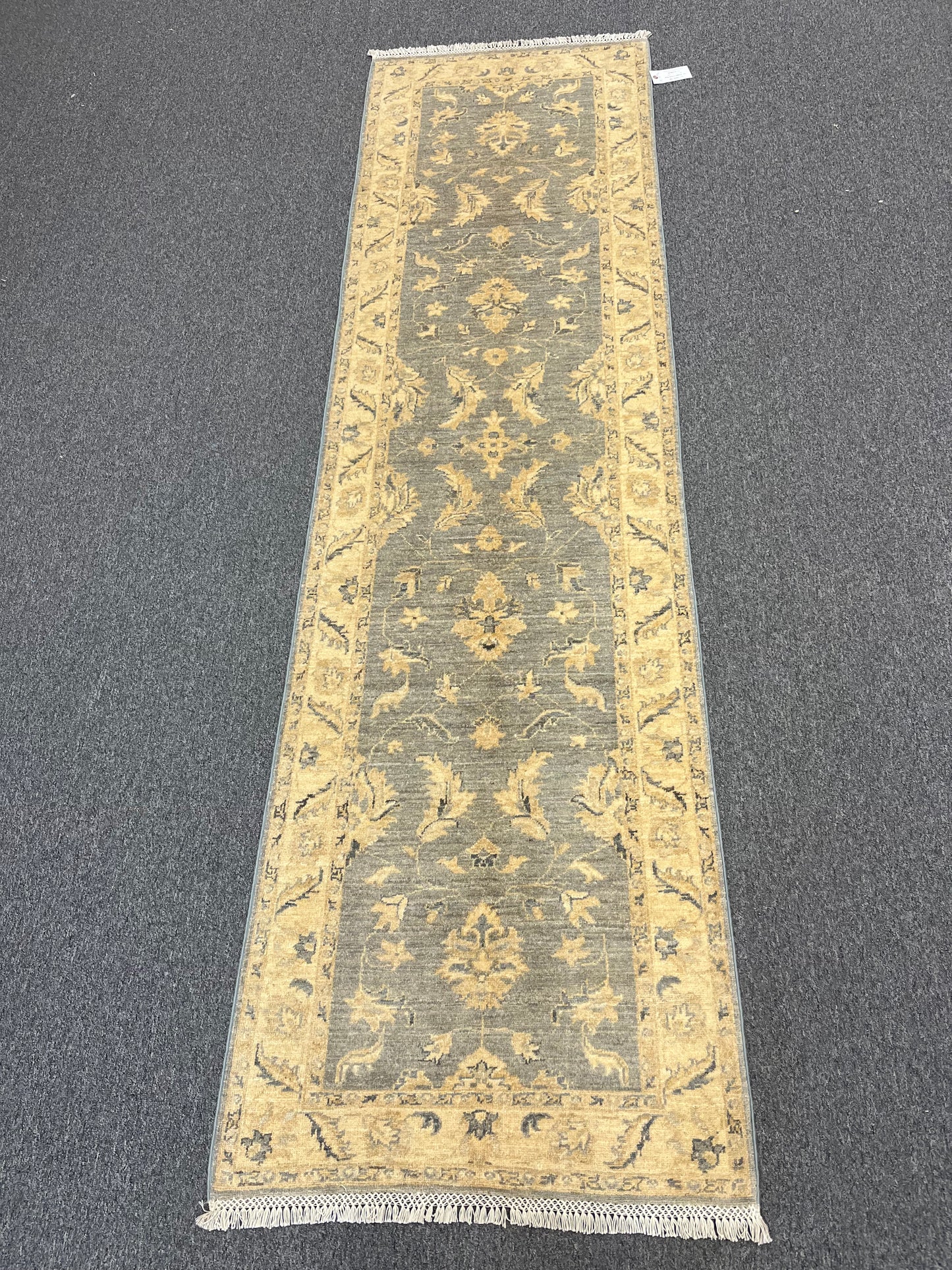 Gray Oushak Runner 2' 8"X9' Handmade Wool Rug # 14279