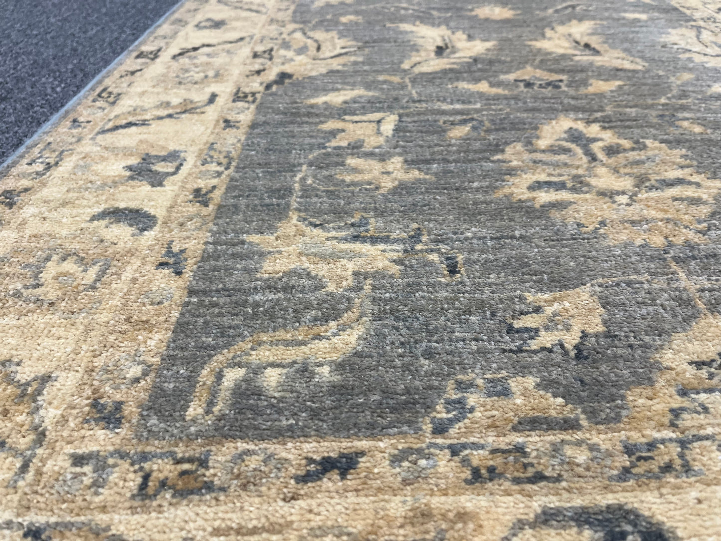 Gray Oushak Runner 2' 8"X9' Handmade Wool Rug # 14279
