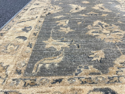 Gray Oushak Runner 2' 8"X9' Handmade Wool Rug # 14279