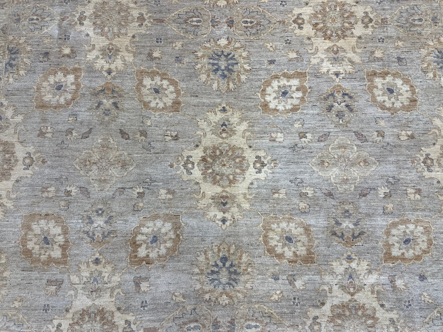 Chobi Silver Gray/Ivory 9X12 Handmade Wool Rug # 14327