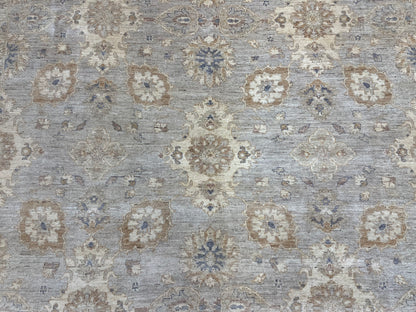 Chobi Silver Gray/Ivory 9X12 Handmade Wool Rug # 14327