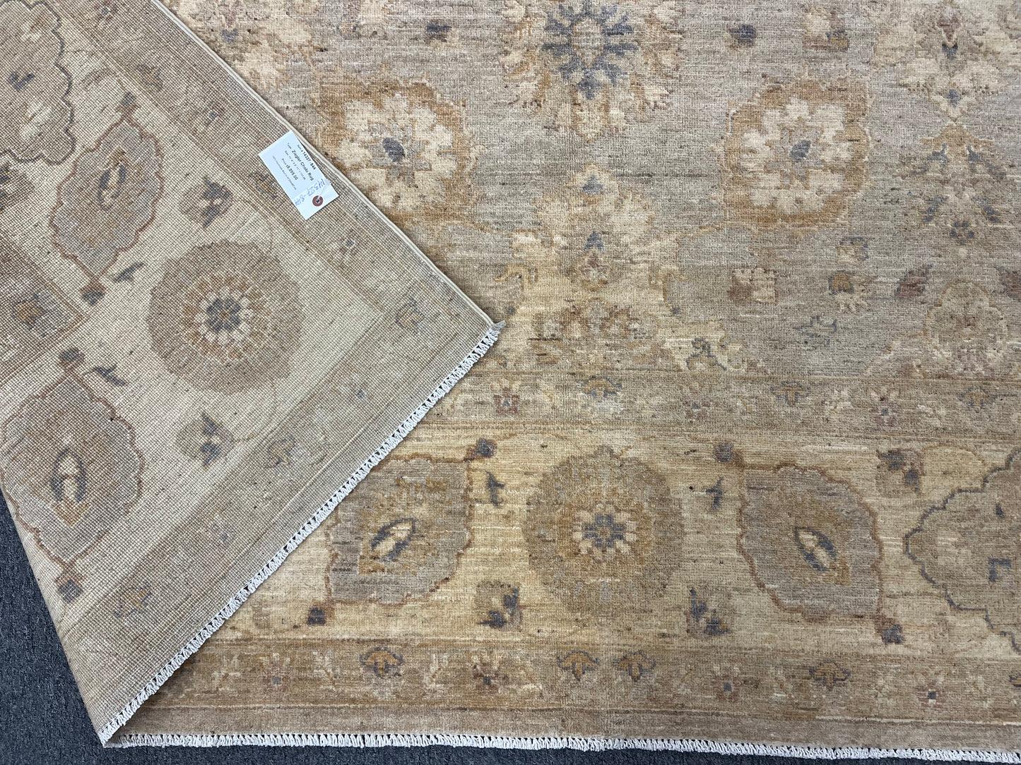 Chobi Silver Gray/Ivory 9X12 Handmade Wool Rug # 14327