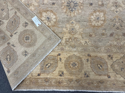 Chobi Silver Gray/Ivory 9X12 Handmade Wool Rug # 14327