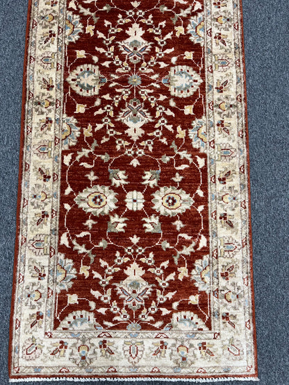 Oushak Chobi Runner 2' 6"X13' Handmade Wool Rug # 14340