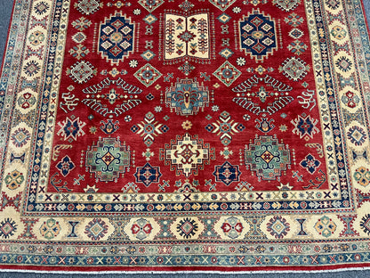 Geometric Red 8X10 Kazak Oriental Rug # 13660