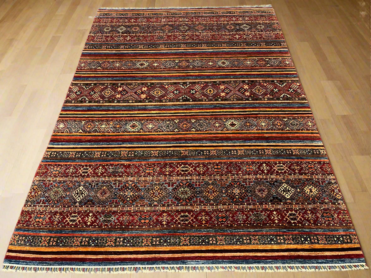 Khorjin Multicolor 9X12 Handmade Wool Rug # 13452