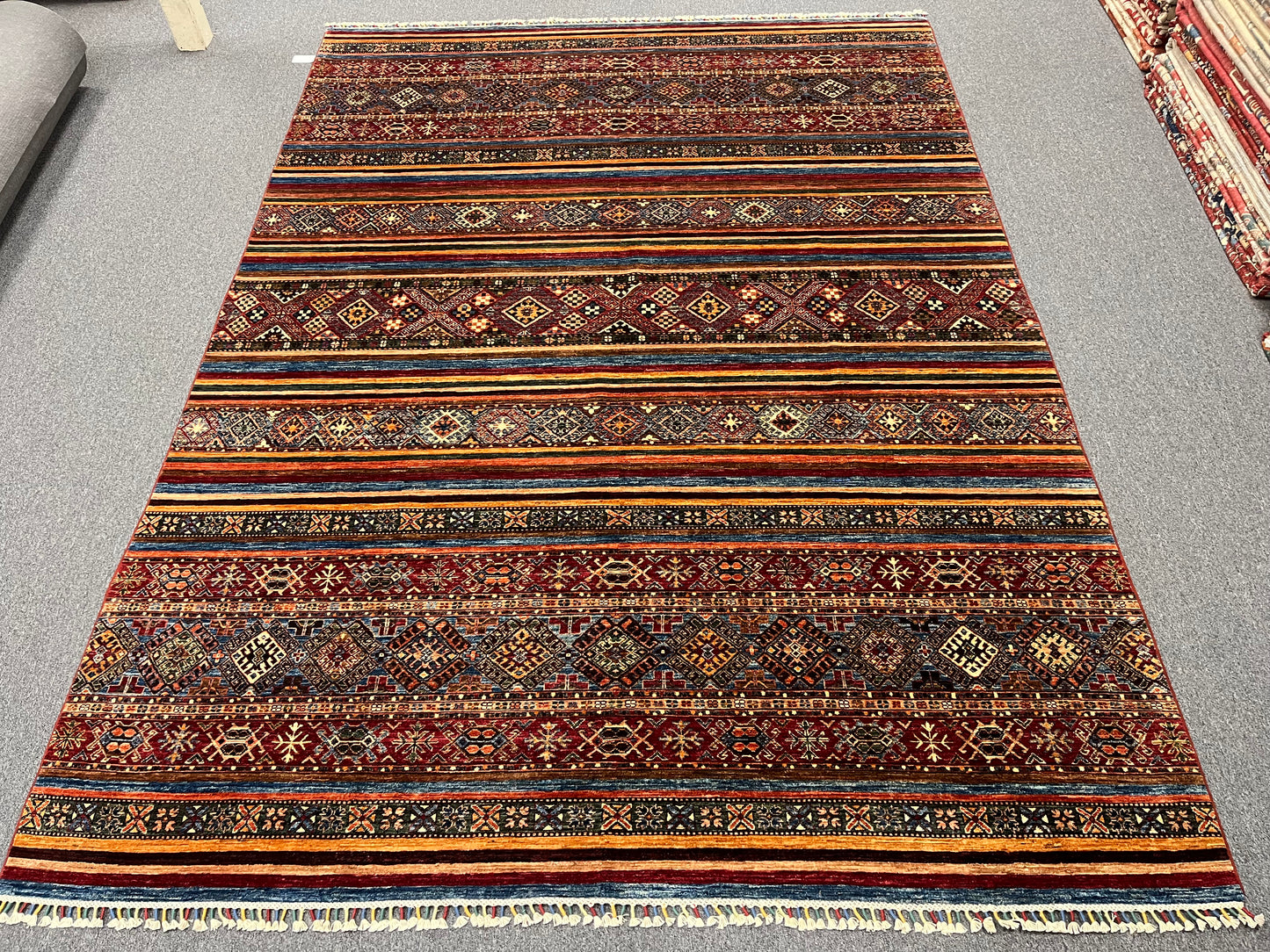 Khorjin Multicolor 9X12 Handmade Wool Rug # 13452