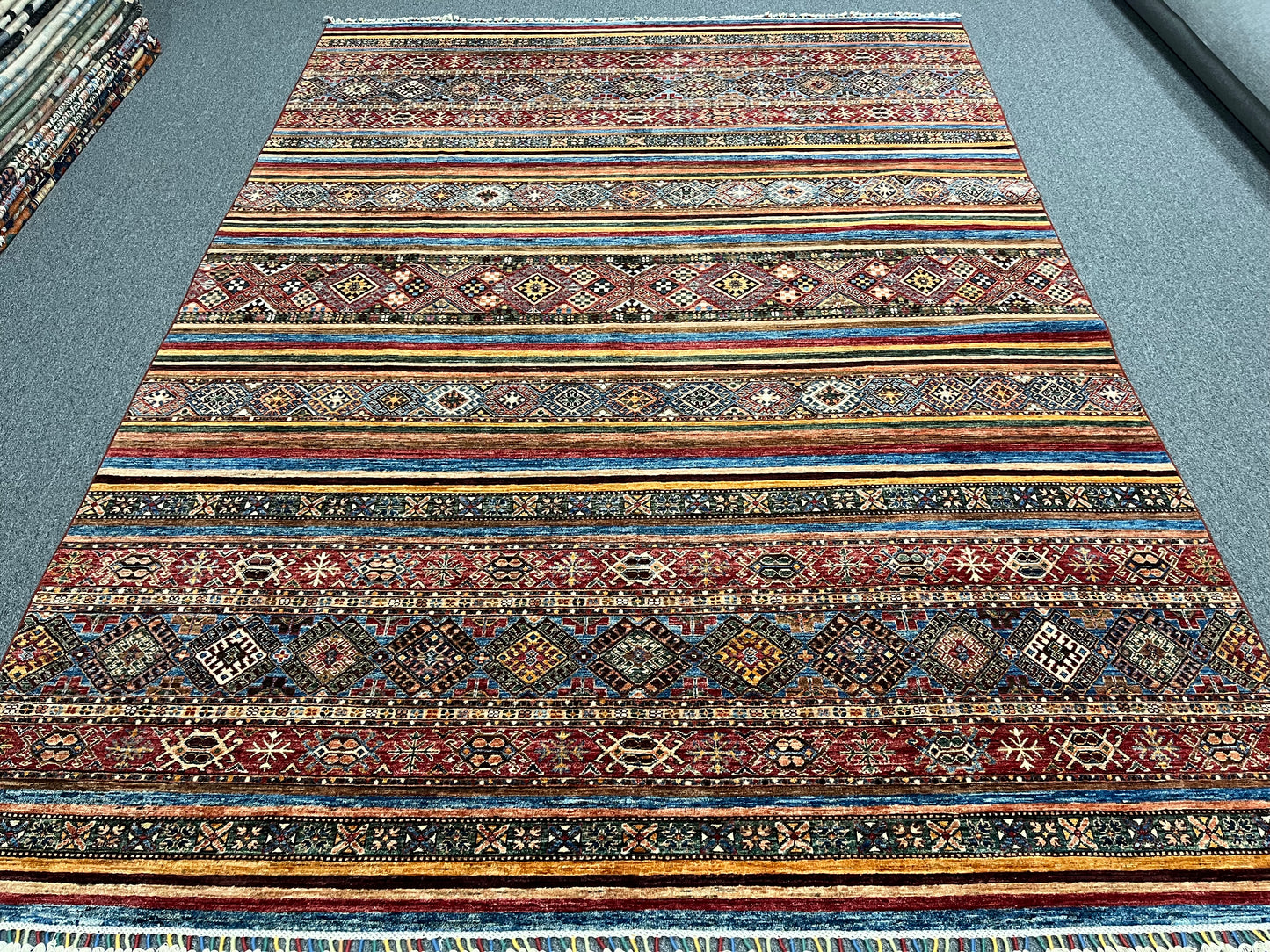 Khorjin Multicolor 9X12 Handmade Wool Rug # 13452