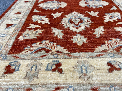 Rust Chobi Runner 2' 7"X10' Handmade Wool Rug # 10578