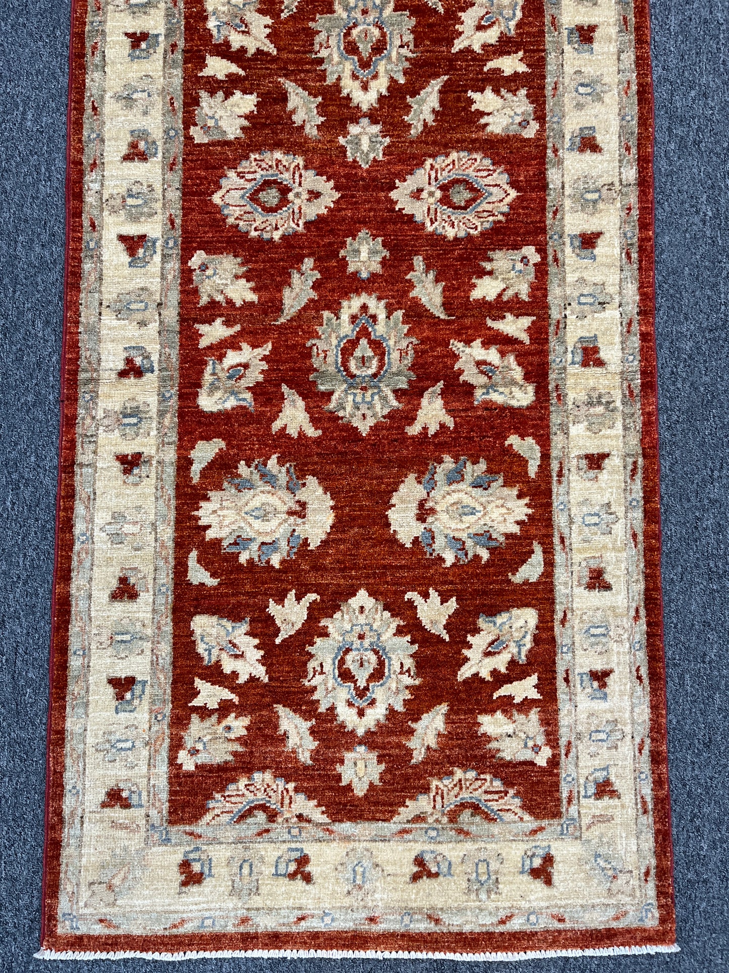 Rust Chobi Runner 2' 7"X10' Handmade Wool Rug # 10578