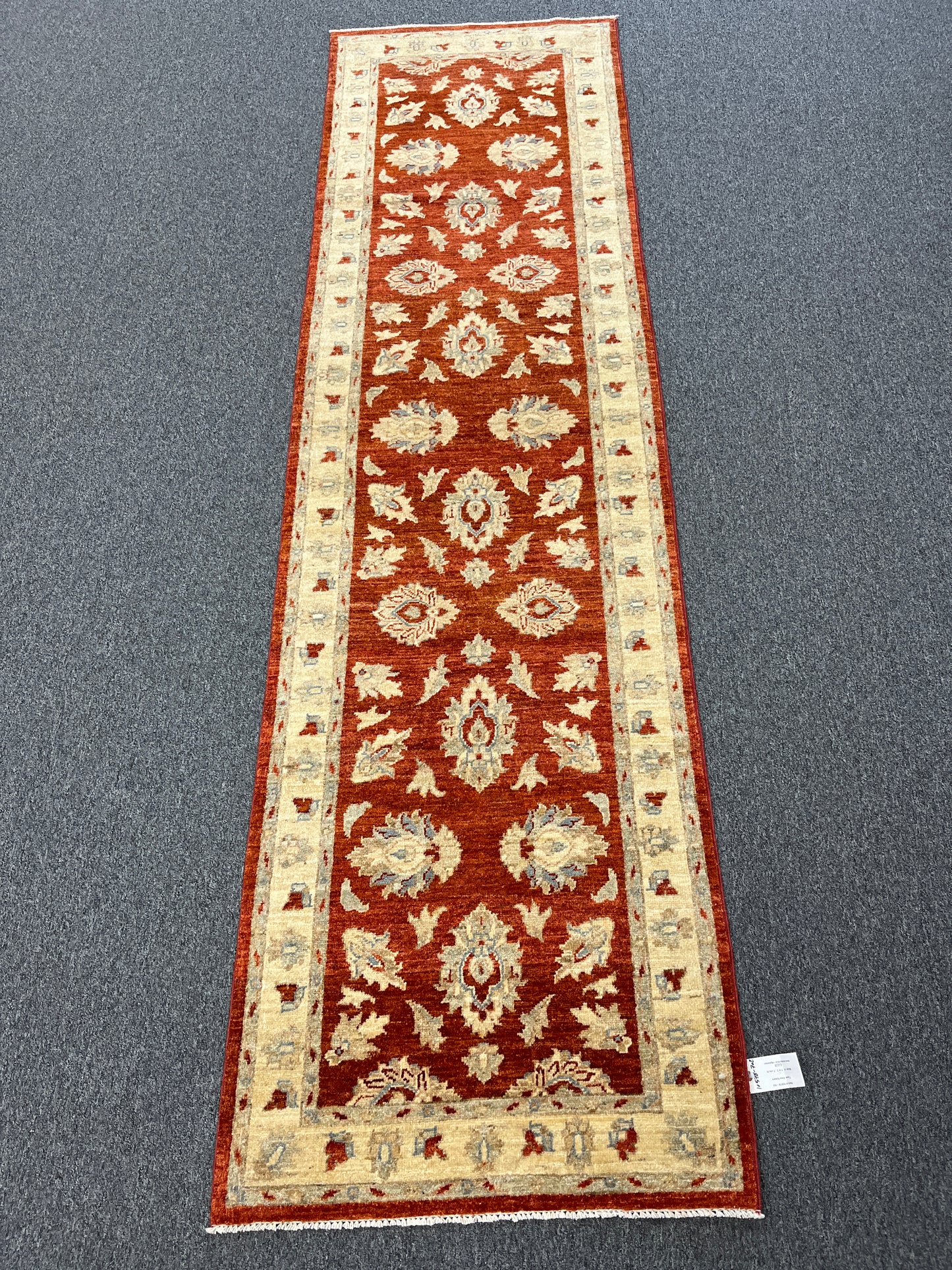 Rust Chobi Runner 2' 7"X10' Handmade Wool Rug # 10578
