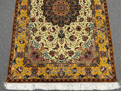 5X8 Silk Handloom Multicolor Rug # 14359