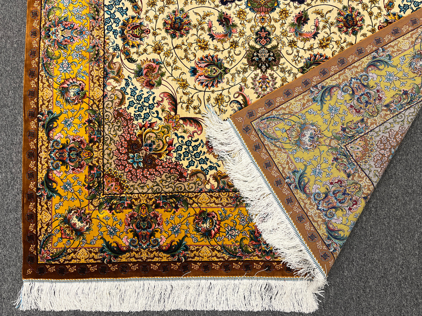 5X8 Silk Handloom Multicolor Rug # 14359