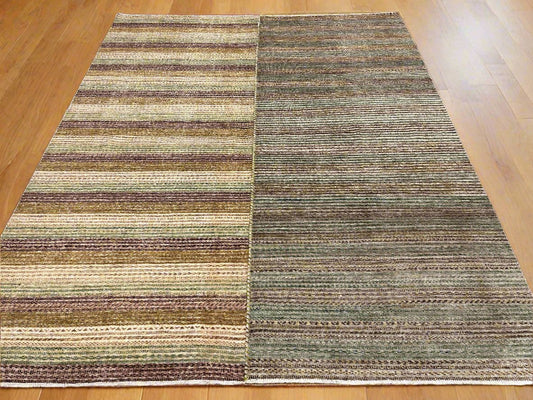 Striped Design Modern Gabbeh 8X10 Handmade Wool Rug # 9269
