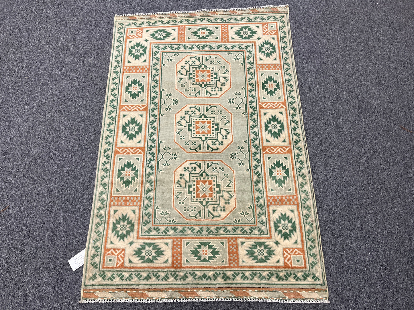 Gray 3X5 Tribal Afghan Handmade Wool Rug # 14513