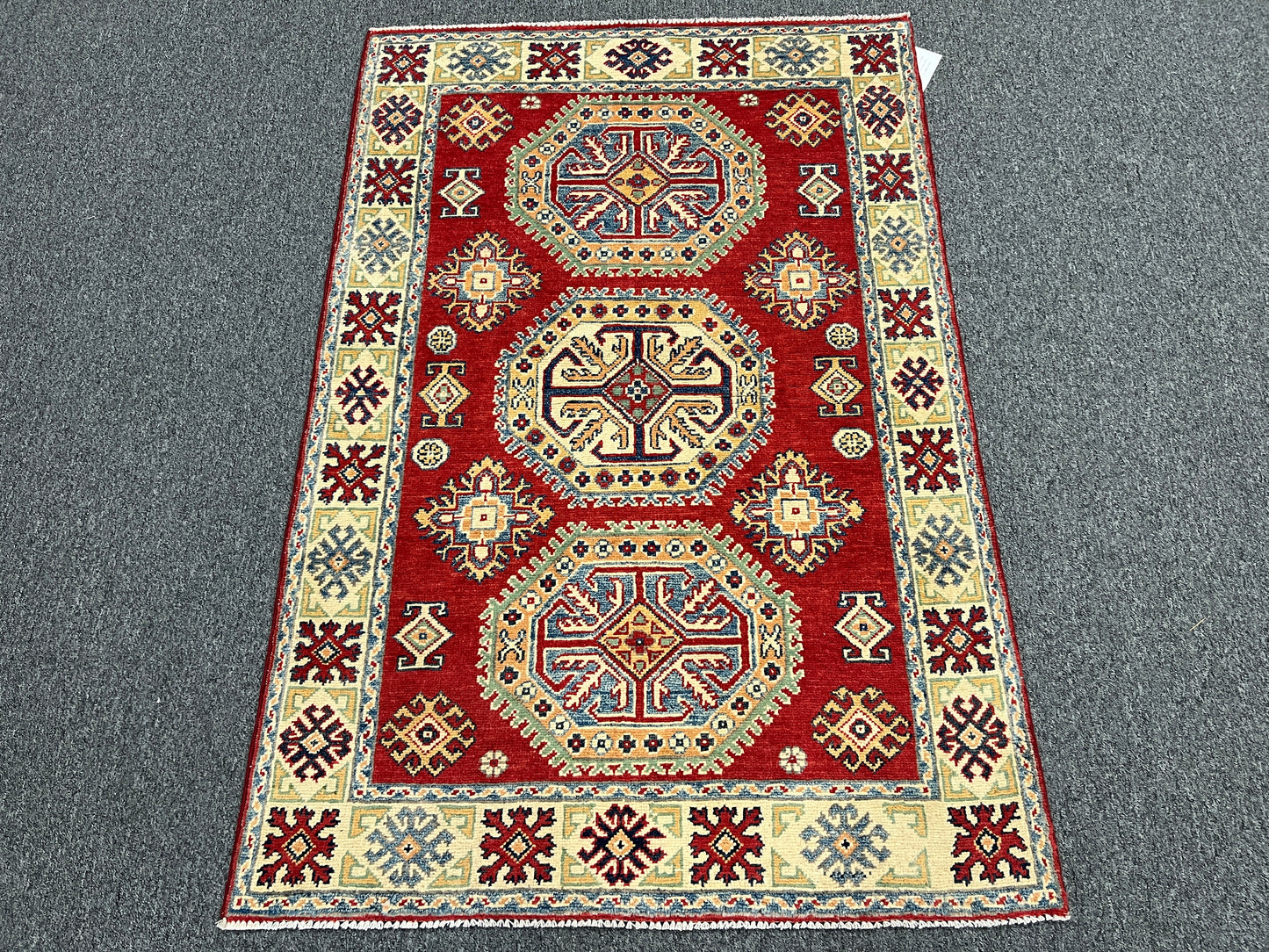 Kazak Red 3X5 Handmade Wool Rug # 14462