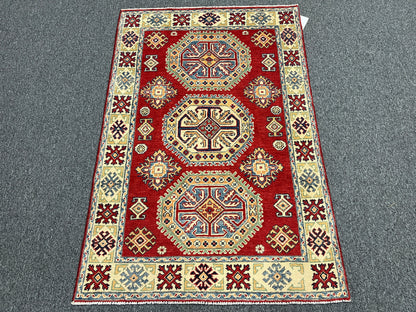 Kazak Red 3X5 Handmade Wool Rug # 14462