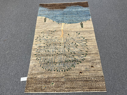 4X6 Gabbeh Loribaft Handmade Wool Tribal Rug # 14422