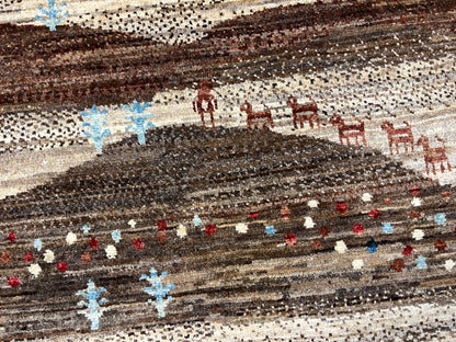 4X6 Gabbeh Loribaft Handmade Wool Tribal Rug # 14364
