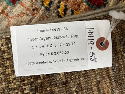 4X6 Gabbeh Loribaft Handmade Wool Tribal Rug # 14419