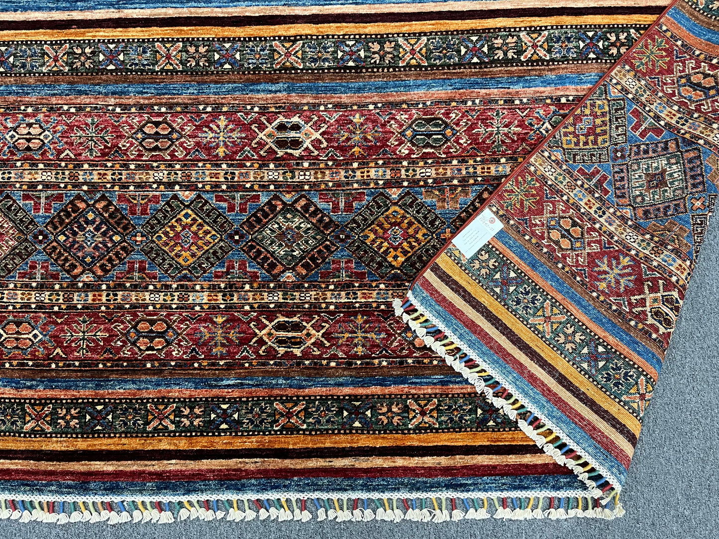 Khorjin Multicolor 9X12 Handmade Wool Rug # 13452