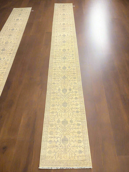 Oushak Khotan 2'5" x 19'4" Handmade Wool Runner Rug1