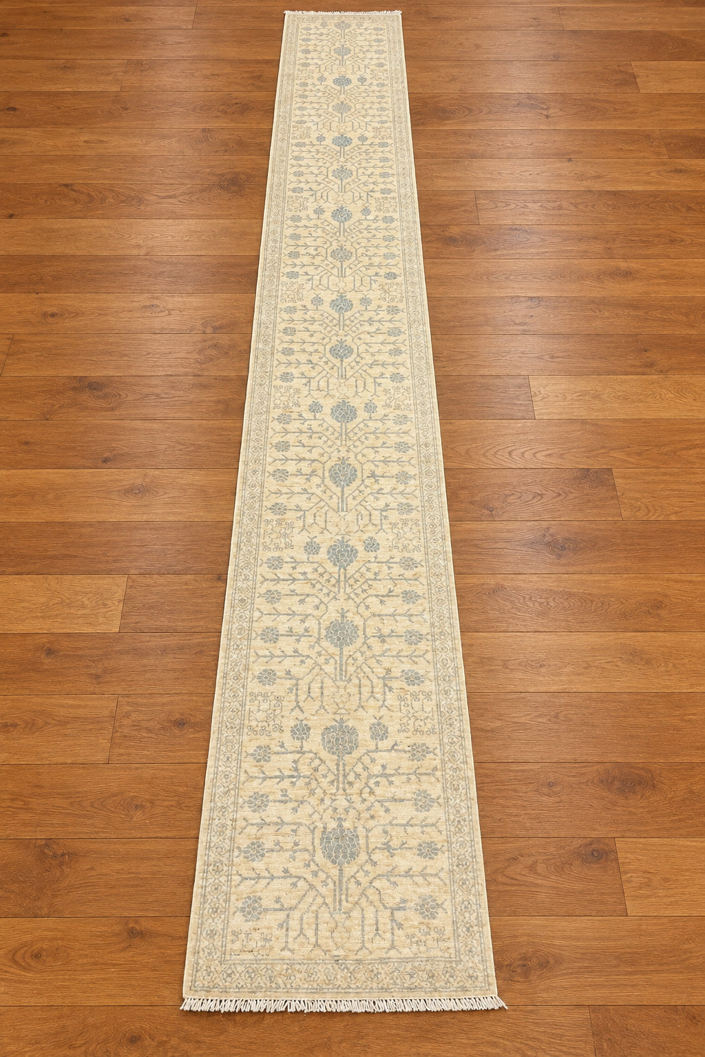 Oushak Khotan 2'5" x 19' Handmade Wool Runner Rug2
