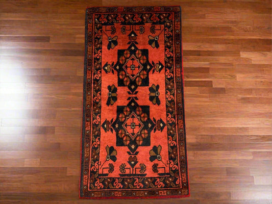 2 X 3 Khall Tribal Handmade Wool Rug # 12339