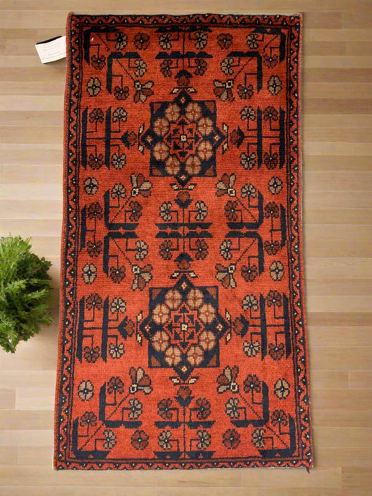 2 X 3 Khall Tribal Handmade Wool Rug # 12357