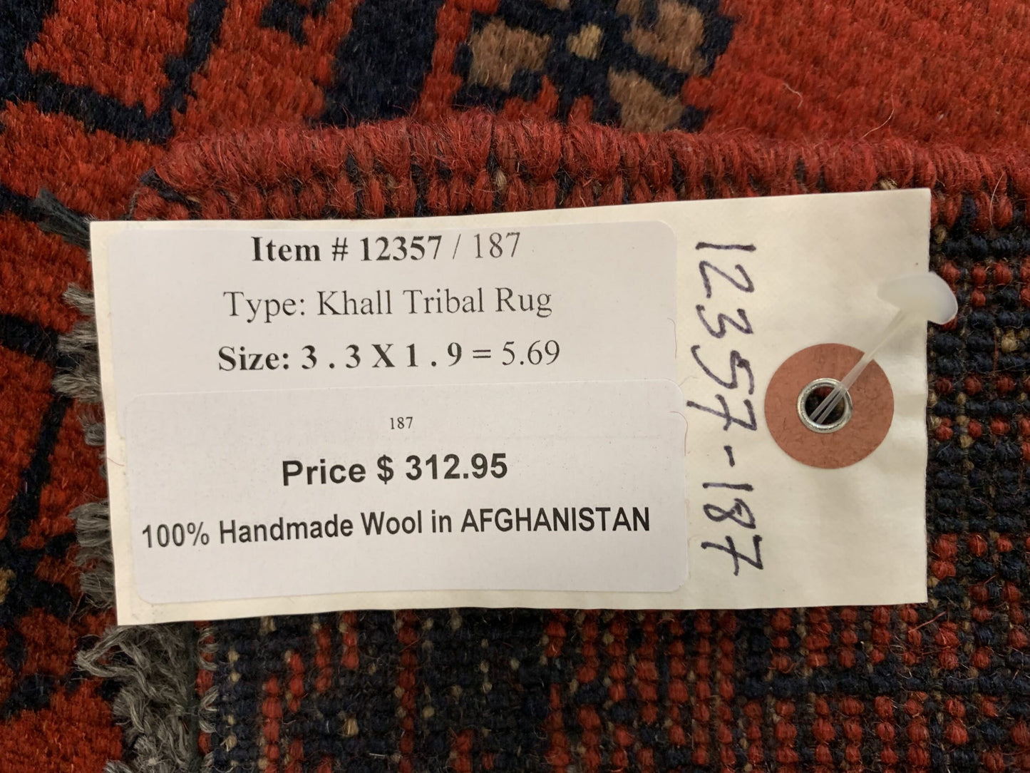 2 X 3 Khall Tribal Handmade Wool Rug # 12357