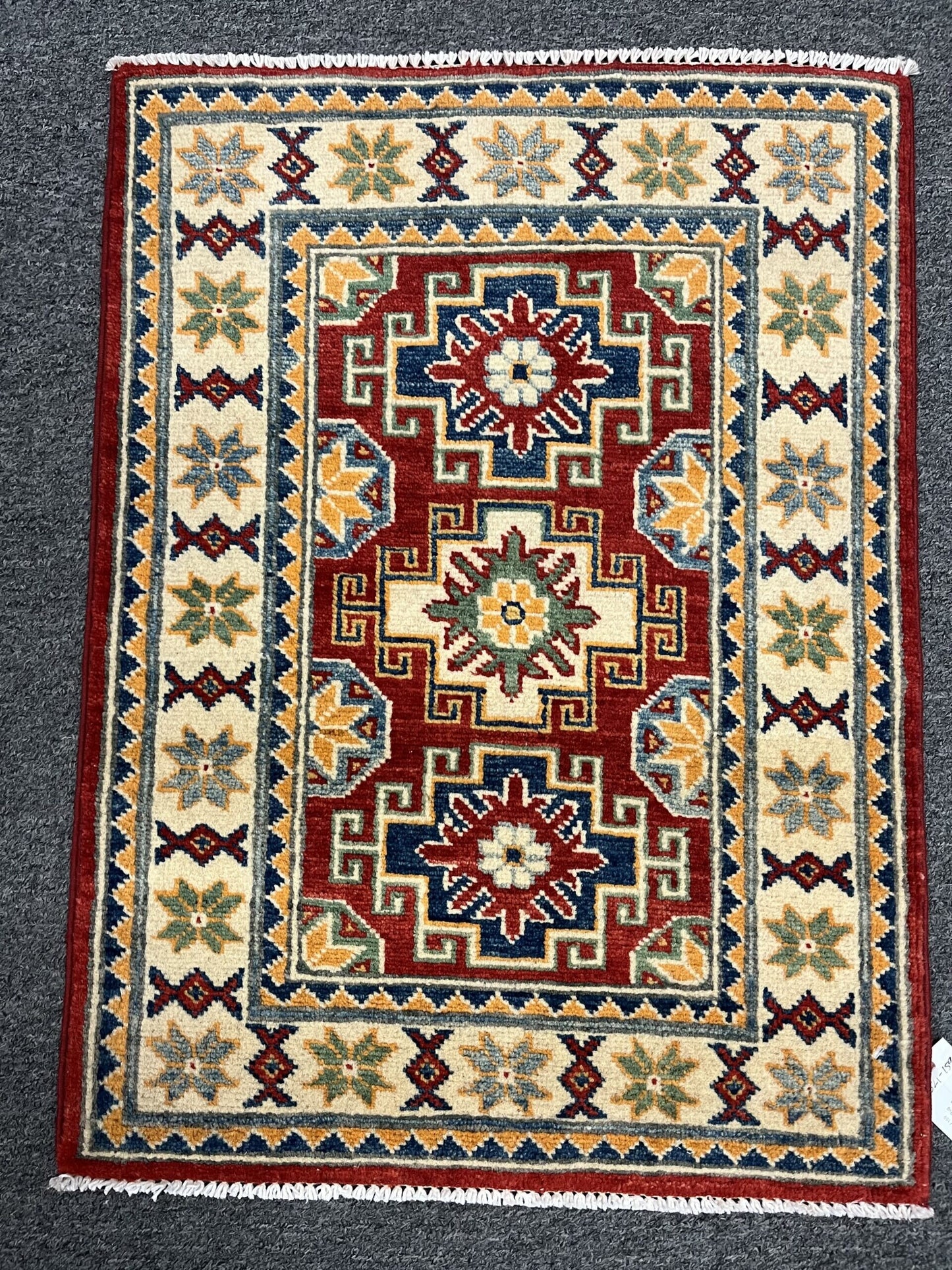 2' X 3' Fine Kazak Handmade Wool Rug # 12621