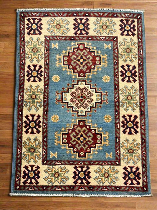 2' X 3' Fine Kazak Handmade Wool Rug # 12648