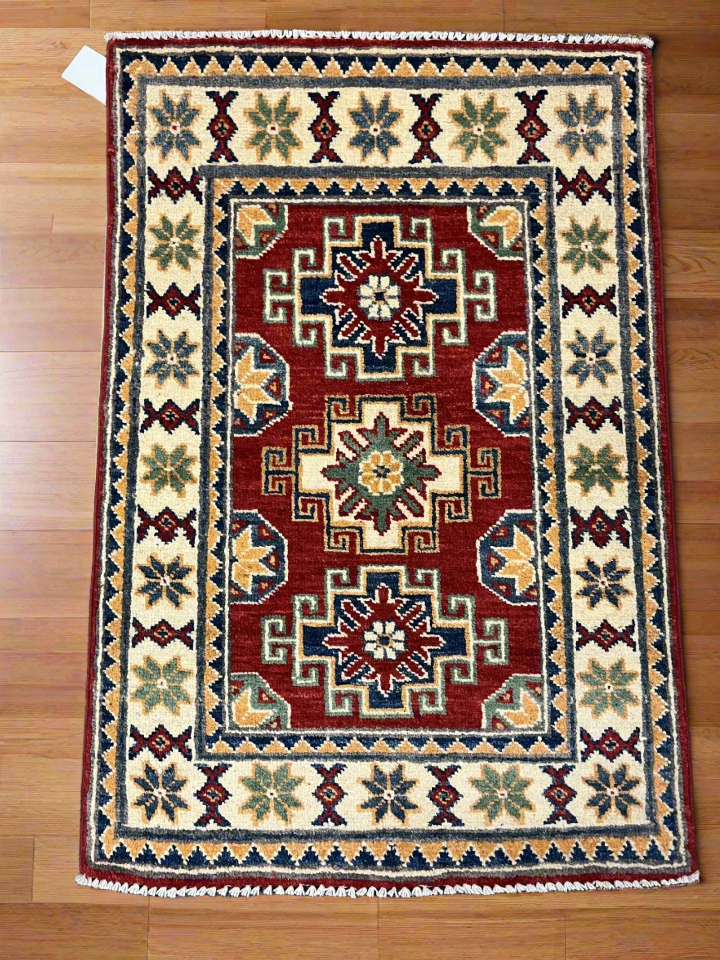 2' X 3' Fine Kazak Handmade Wool Rug # 12632