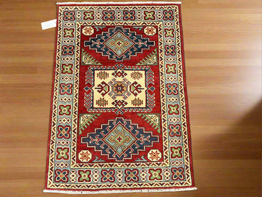 3X4 Kazak Handmade Wool Rug # 13350
