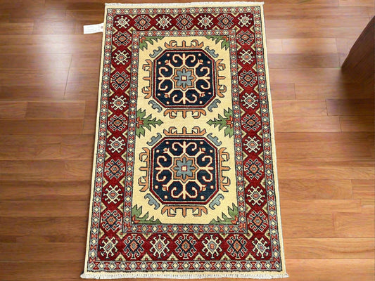 3X4 Kazak Handmade Wool Rug # 13354