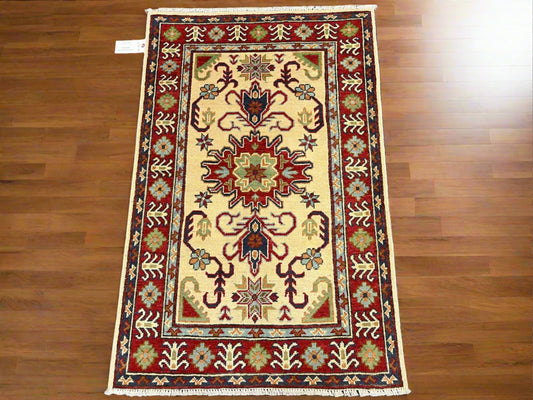 3X4 Kazak Handmade Wool Rug # 13356