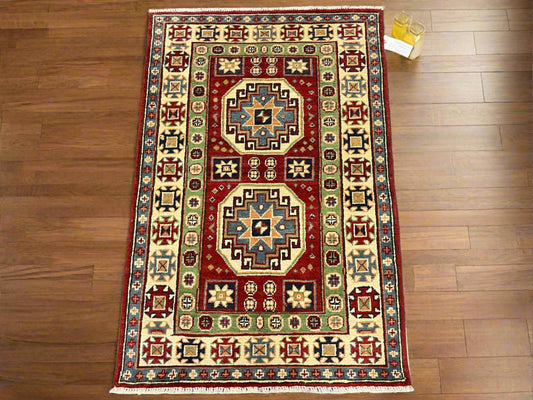 3X4 Kazak Handmade Wool Rug # 13019
