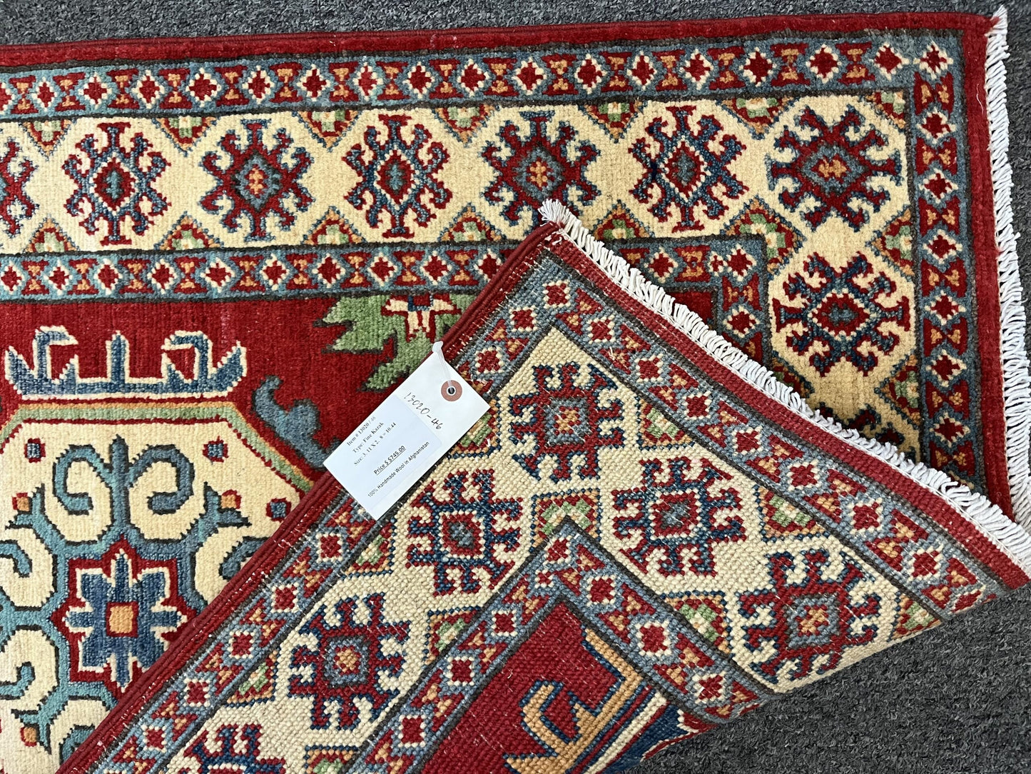 3X4 Red Kazak Handmade Wool Rug # 13020