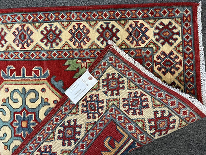 3X4 Red Kazak Handmade Wool Rug # 13020